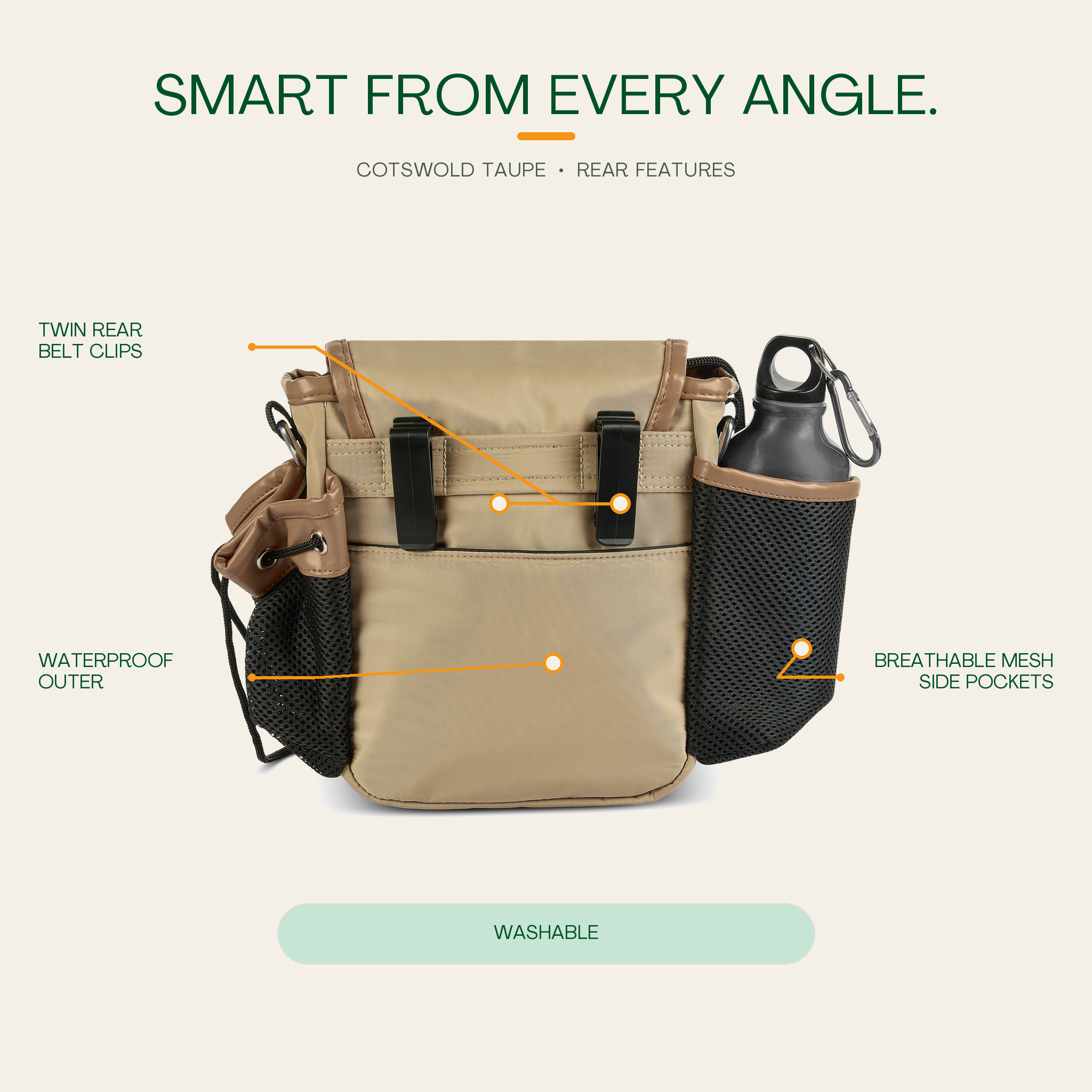 The Original Bag in Cotswold Taupe - rear features