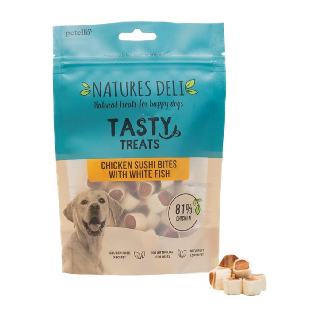 Natures Deli Chicken and Fish Sushi Bites 100g Dog Supplies Natures Deli   