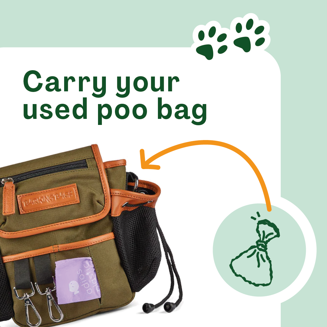 The Original Dog Walking Bag - Khaki Leather Trim Barking Bags