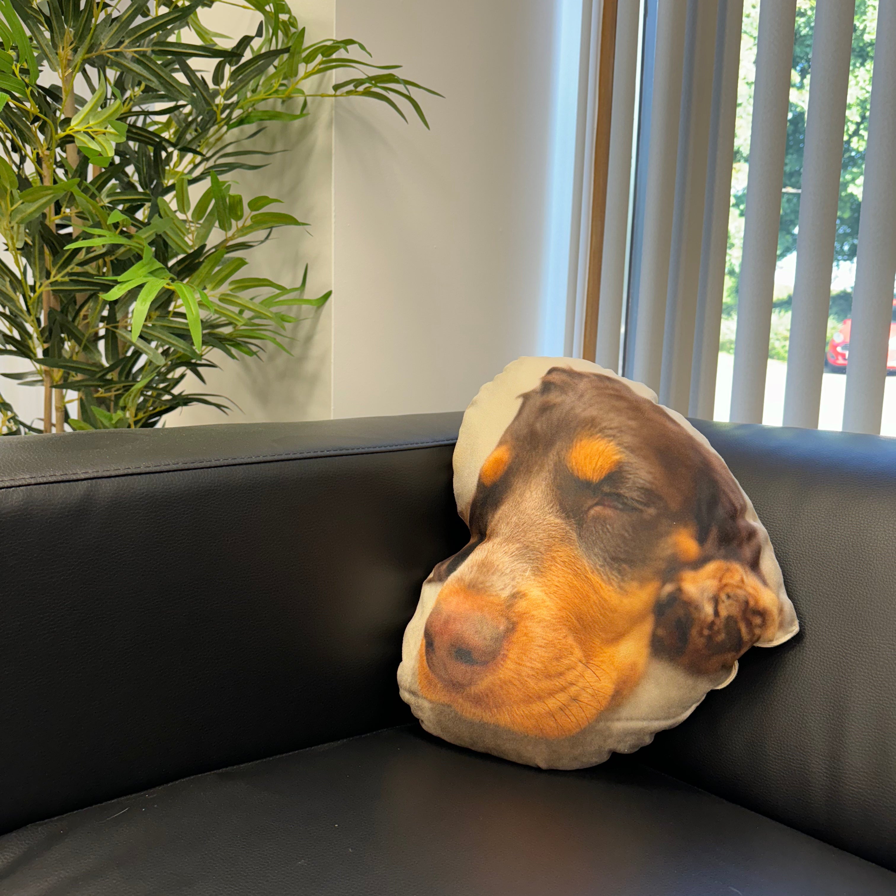 Custom Dog Photo Cushion - Heart Shaped - Faux Suede Cushions Prodigi