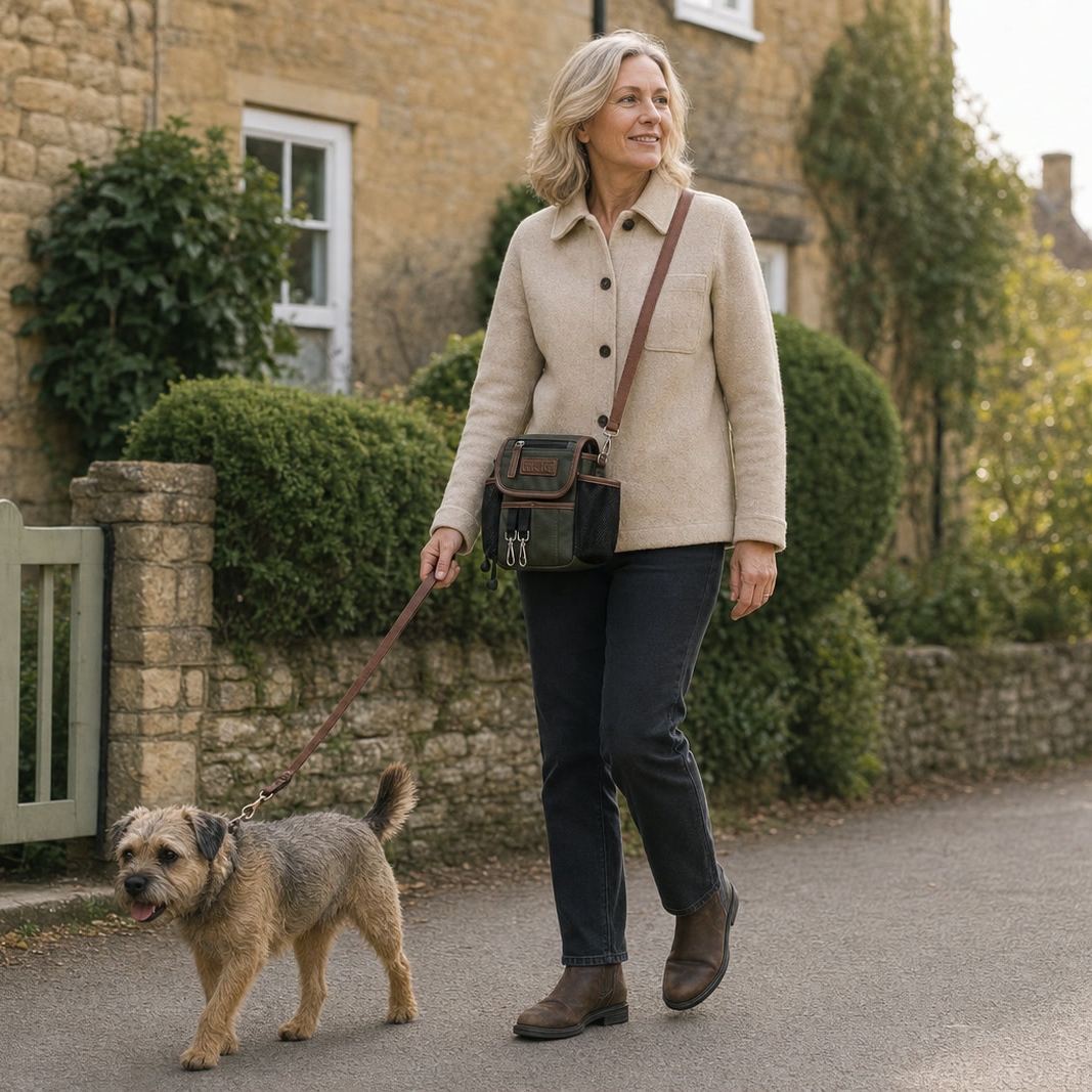 The Original Bag - Moss Green Leather Trim Barking Bags
