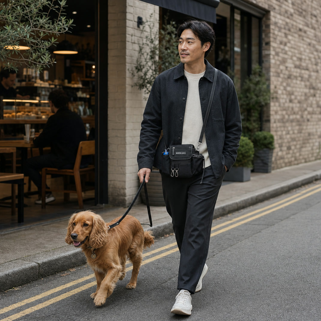 The Original Bag - Slate Black Leather Trim Barking Bags