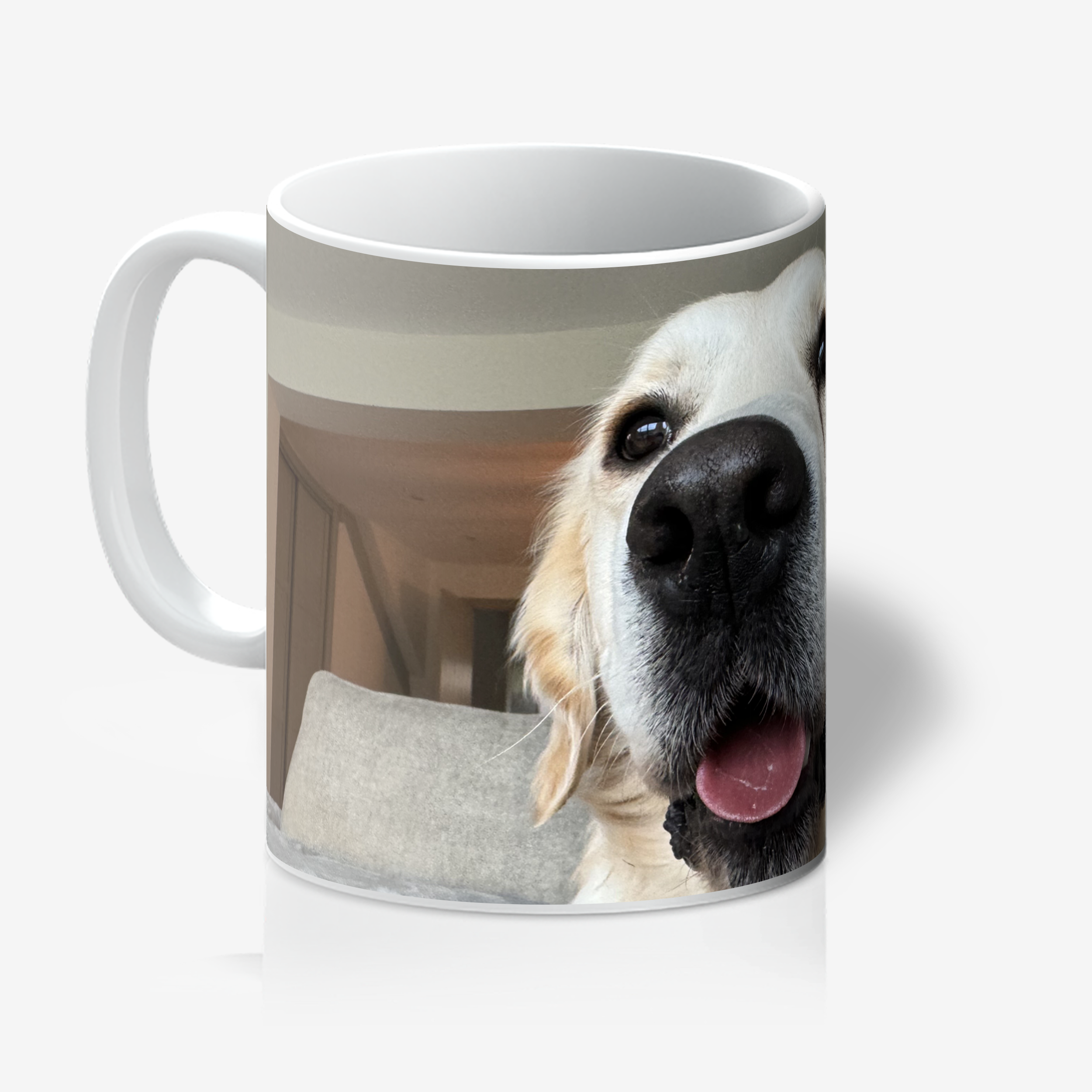 Custom Dog Photo Mug - White Cushions Prodigi