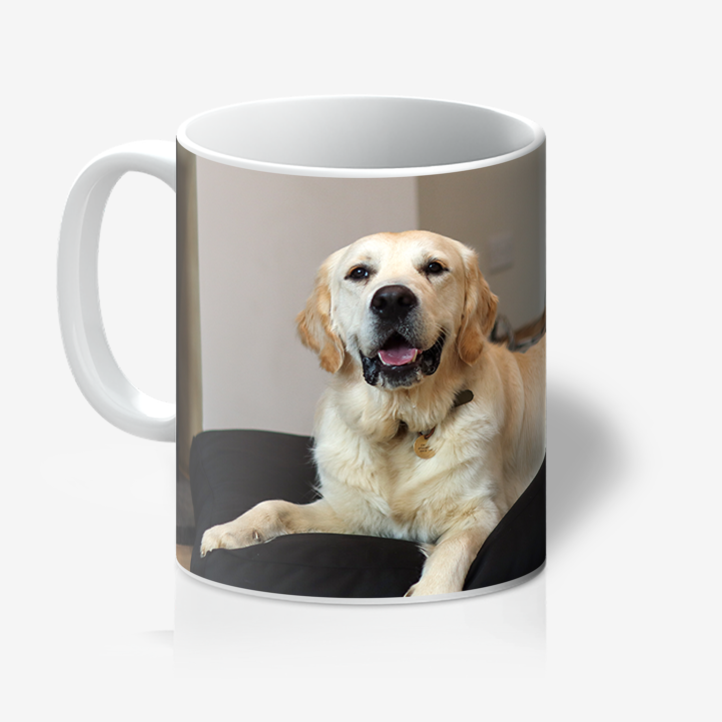 Custom Dog Photo Mug - White Cushions Prodigi