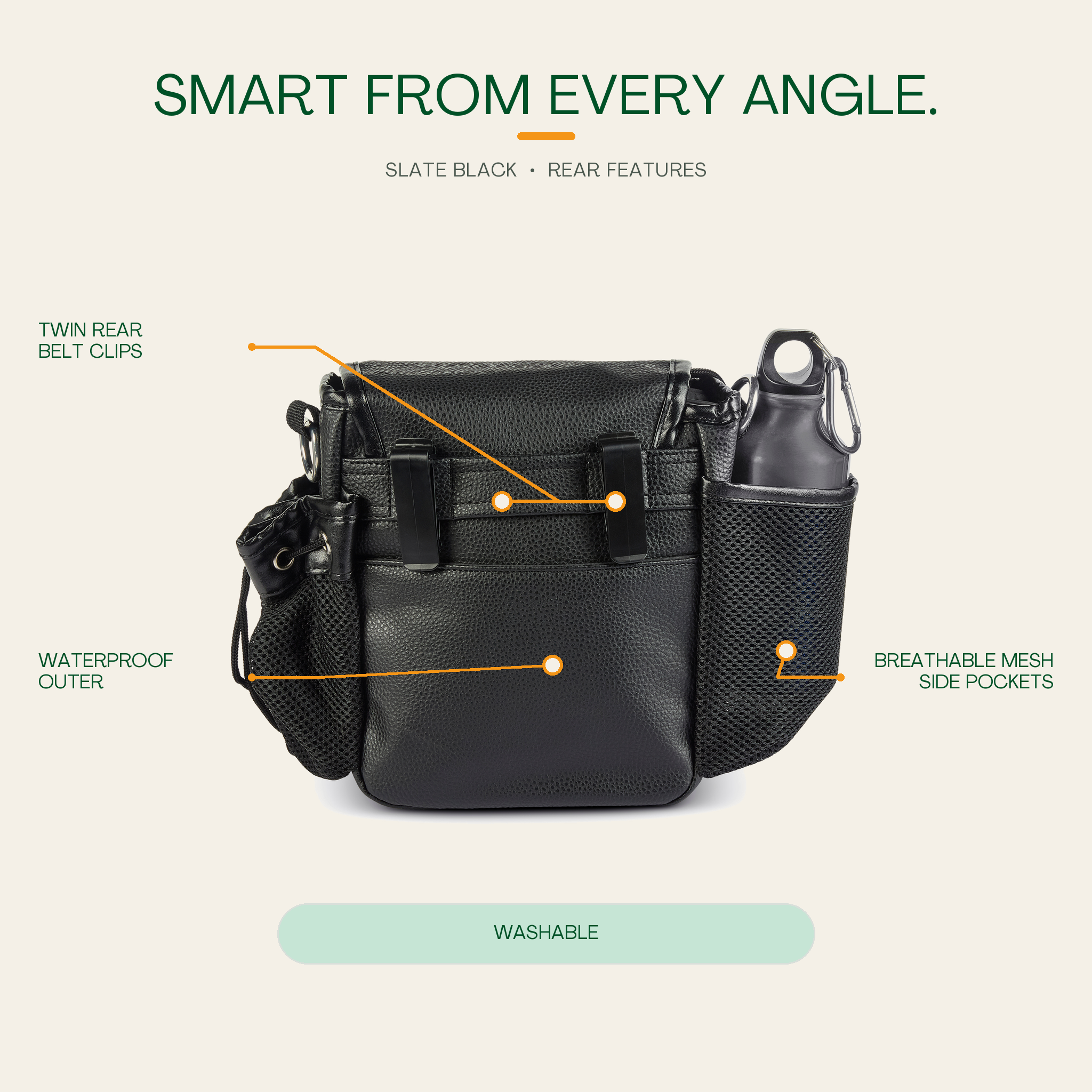 The Original Bag in Slate Black - rear features