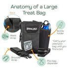 Large Dog Treat Bag - Black Barking Bags