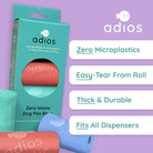 Adios Compostable Dog Poo Bags - Rainbow (60 bags)  Barking Bags   