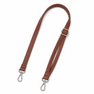 Brown adjustable PVC leather shoulder strap with doubled return section