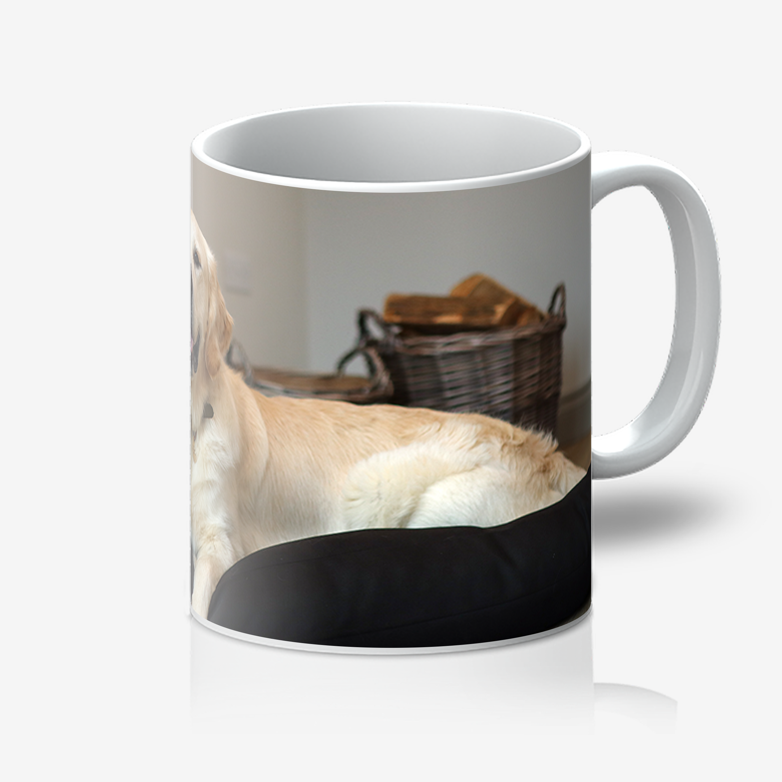 Custom Dog Photo Mug - White Cushions Prodigi   